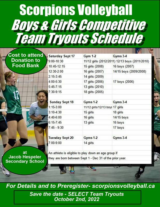 scorpions volleyball tryouts